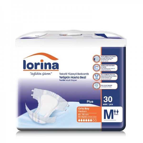 LORİNA BELBANTLI ORTA BOY MEDIUM HASTA BEZİ 30 ADET