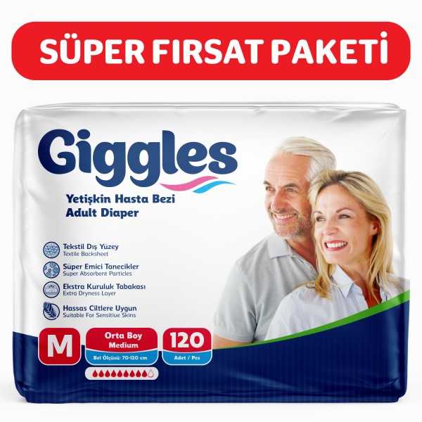 GİGGLES BELBANTLI HASTA BEZİ MEDIUM ORTA BOY 120 ADET