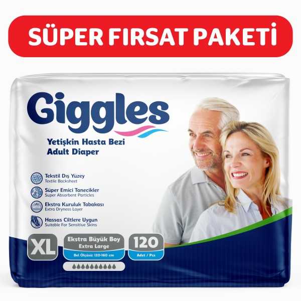 GİGGLES BELBANTLI HASTA BEZİ XLARGE EKSTRA BÜYÜK BOY 120 ADET