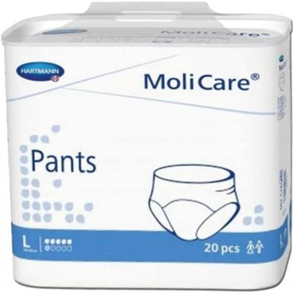 MOLİCARE 6 DAMLA 1528 GR EMİŞ KAPASİTELİ KÜLOT BEZ  LARGE 20 Lİ