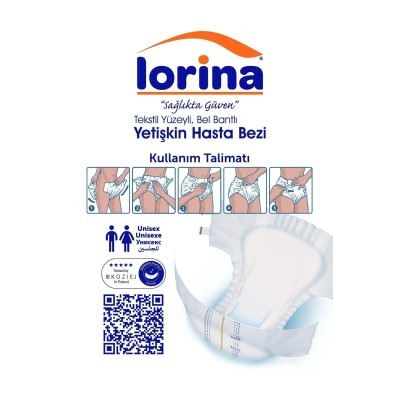 Lorina Belbantlı Büyük Boy Hasta Bezi 120 Adet – Large Paket