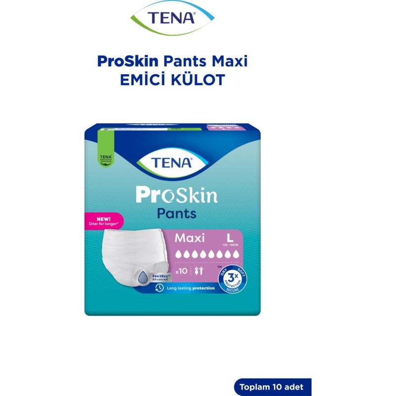 Tena 8 Damla Emici Külot Large Büyük Boy 10 Adet | Yoğun İdrar Kaçırma için Yetişkin Bezi