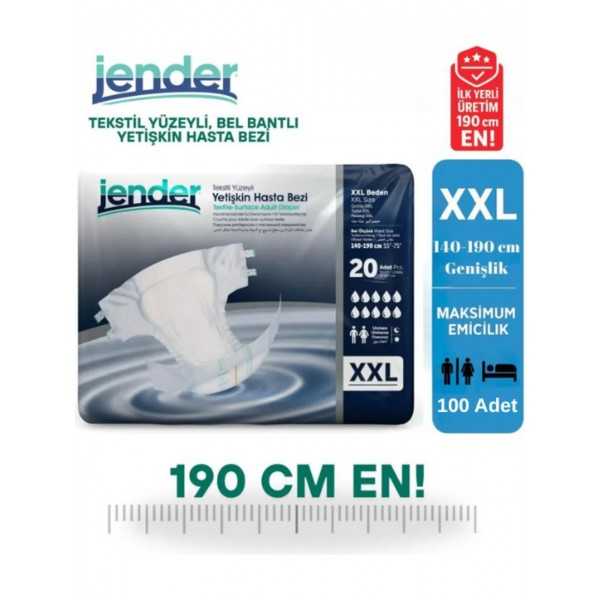 JENDER BELBANTLI HASTA BEZİ XXLARGE EKSTRA XLARGE 20 Lİ* 6 PAKET