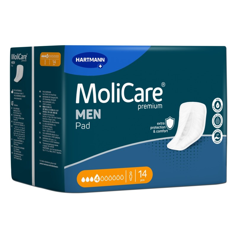 Molicare Men Pad 4 Damla Erkek Mesane Pedi – 14’lü x 12 Paket (Toplam 168 adet)