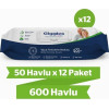 Giggles Vücut Temizleme Mendili 50'li x 12 Paket | 600 Adet