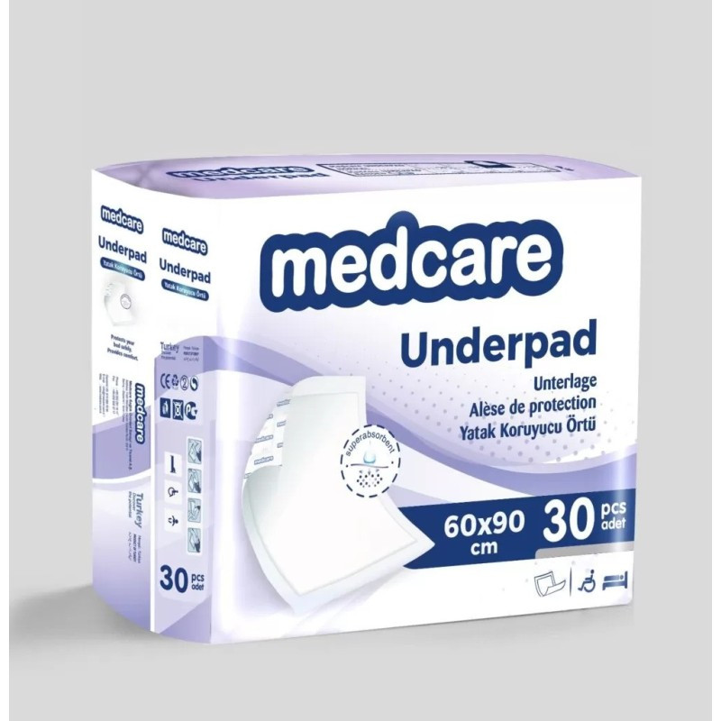 Medcare Yatak Koruyucu 60x90 cm – 30’lu x 4 Paket (Toplam 120 adet)