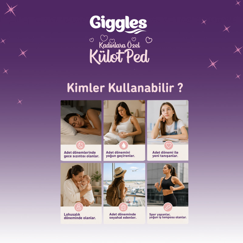 Giggles Külot Ped | Regl Gece Külodu 4 Adet