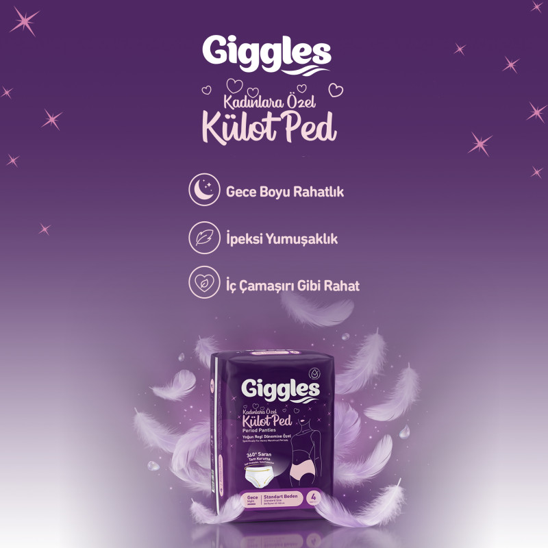 Giggles Külot Ped | Regl Gece Külodu 4 Adet