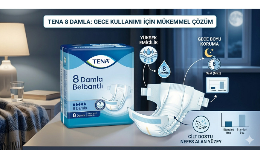 TENA 8 Damla Belbantlı Hasta Bezi Gece Kullanımı İçin Uygun mu?