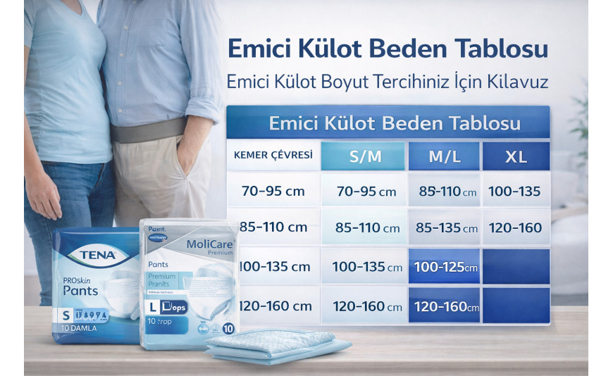 Emici Külot Beden Tablosu