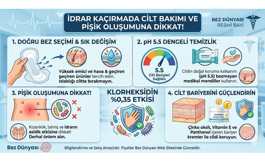 İdrar Kaçırmada Cilt Bakımı ve Pişik Oluşumunu Önleme Yöntemleri