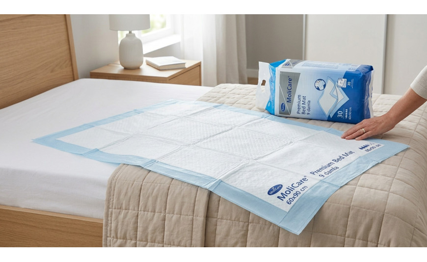MoliCare Premium Bed Mat 9 Damla 60×90 cm – Yüksek Emicilikli Yatak Koruyucu
