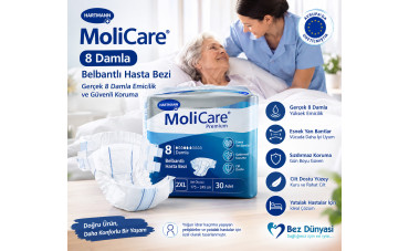 MoliCare 8 Damla Belbantlı Hasta Bezi: Gerçek 8 Damla Emicilik ve Güvenli Koruma