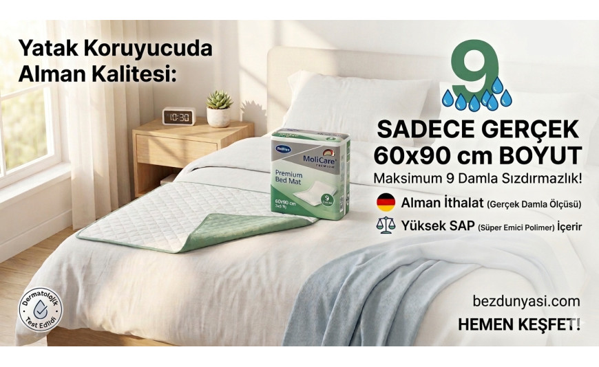 Alman Teknolojisi MoliCare Premium Bed Mat 9 Damla: Yatak Koruyucuda Yeni Standart
