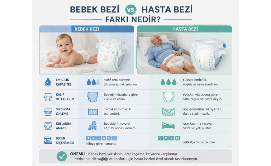 Bebek Bezi vs Hasta Bezi Farkı